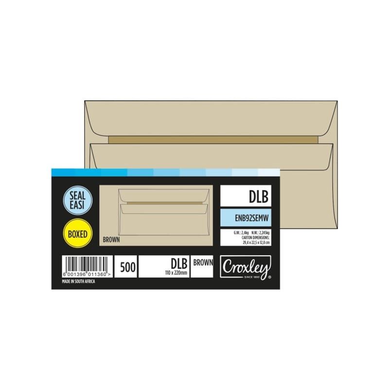 Envelope (DLB) Brown, Quantity: Box of 500