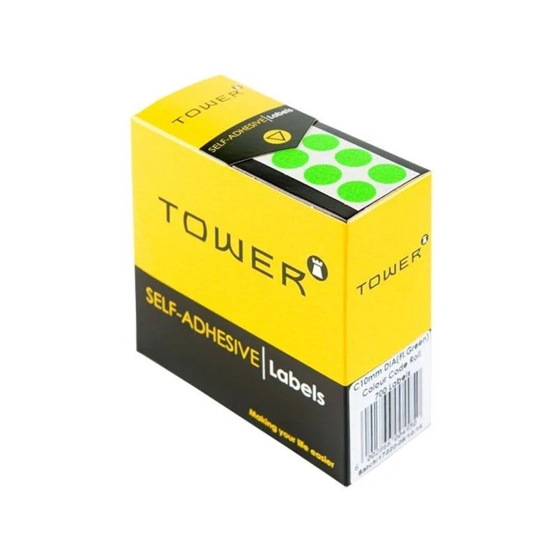 Tower Colour Code C10 Rolls, Colour: Fluorescent Green