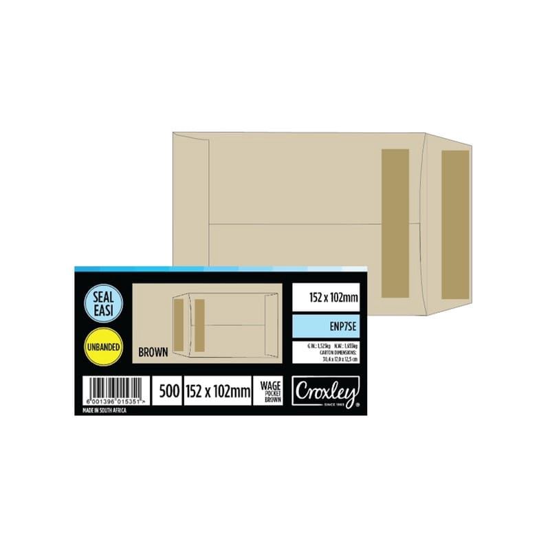 Envelope (No7) Plain Wage Pocket, Quantity: Box of 500