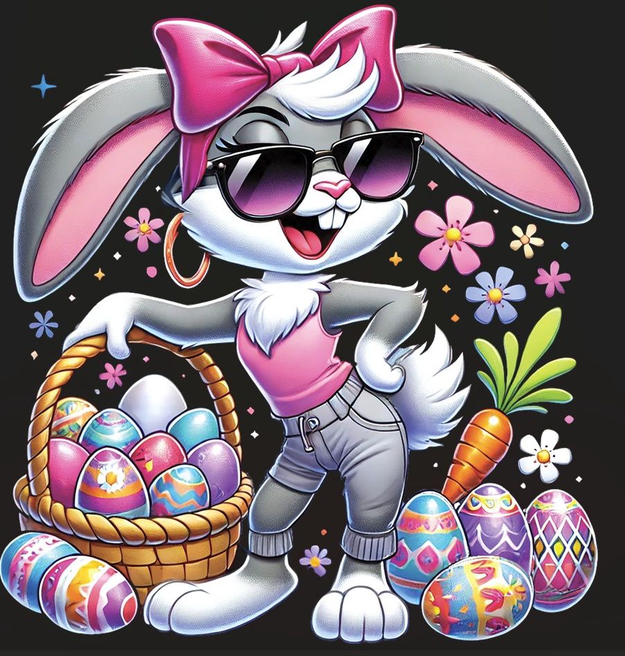 DTF Prints - Easter, Type: Girl Bunny Glasses