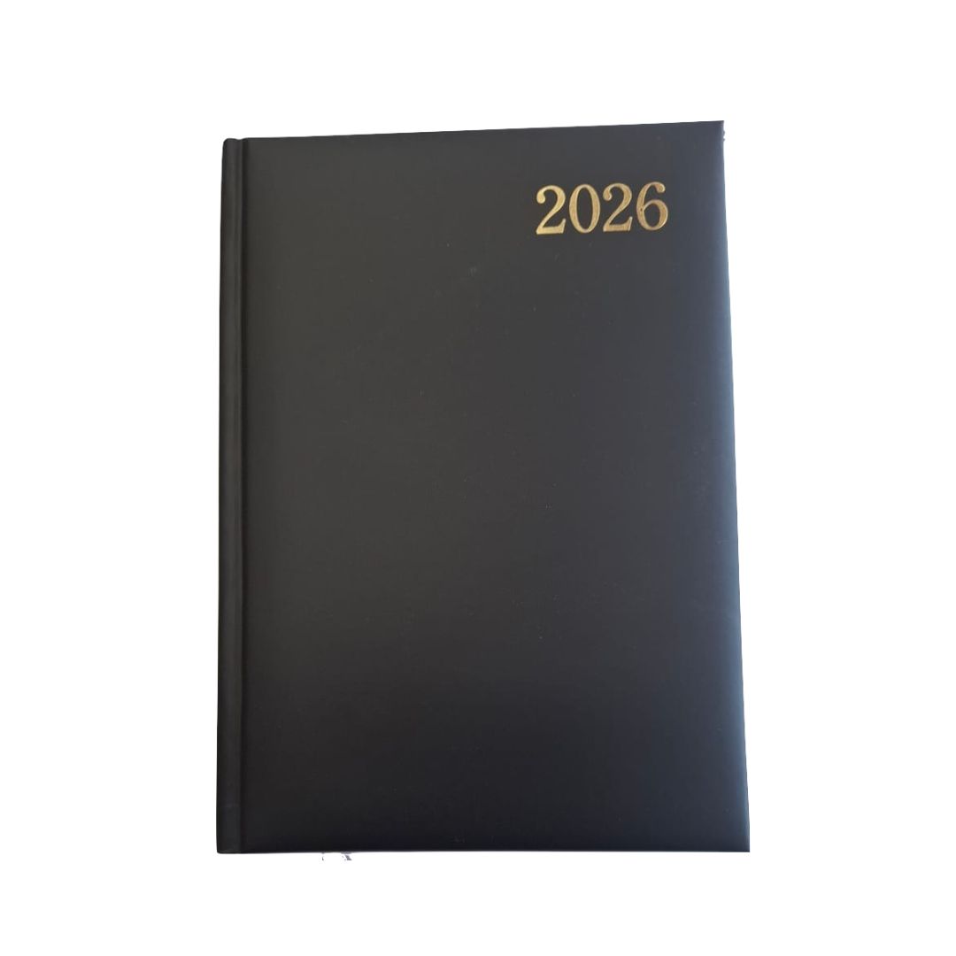 A5 Diary - Padded No Stitch - 2026, Colour: Black