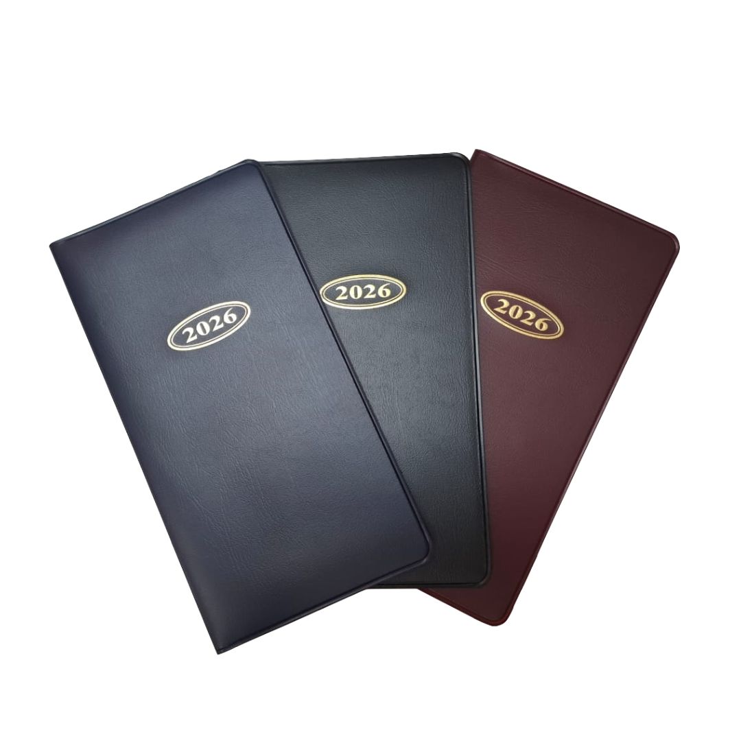Slimline Pocket Diary - 2026 - PVC Cover, Colour: Black