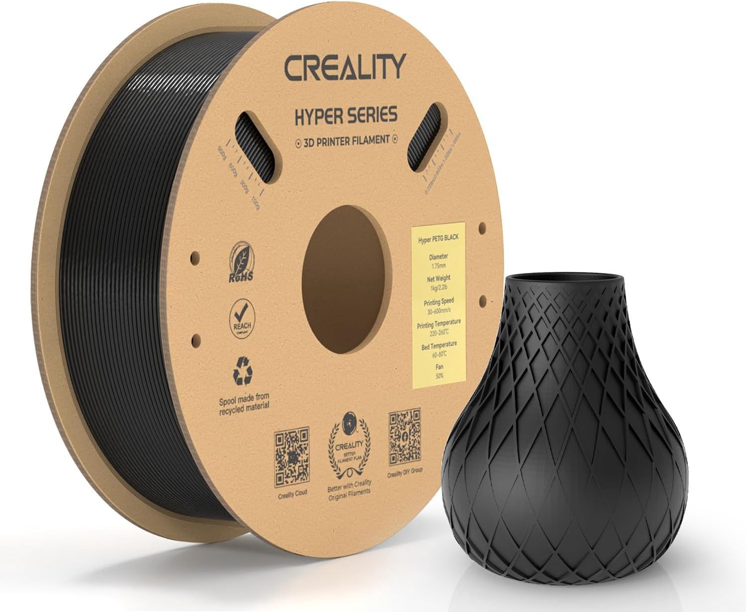 Creality Hyper PETG Filament Black 1kg