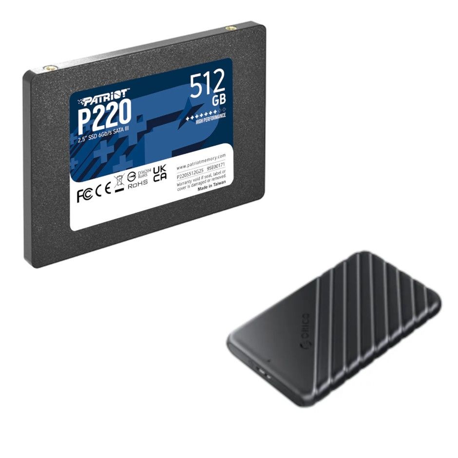 Patriot SSD P220 2.5 512GB + Enclosure