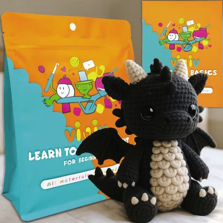 DIY Crochet Kit - Black Dragon