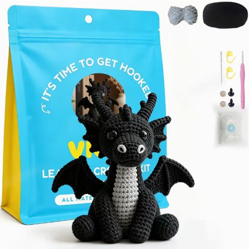 DIY Crochet Kit - Black Dragon