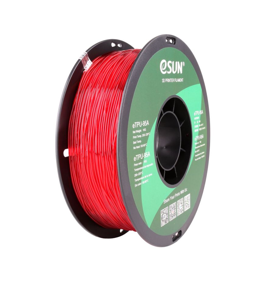 eSun eTPU-95A - Transluscent Red - 1.75 - 1kg Filament
