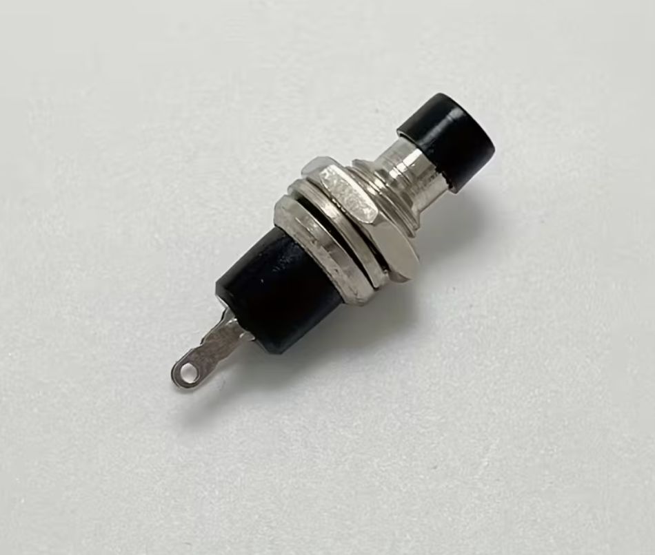 M8 Momentary Push Button Switch – Normally Open, Panel Mount, Black