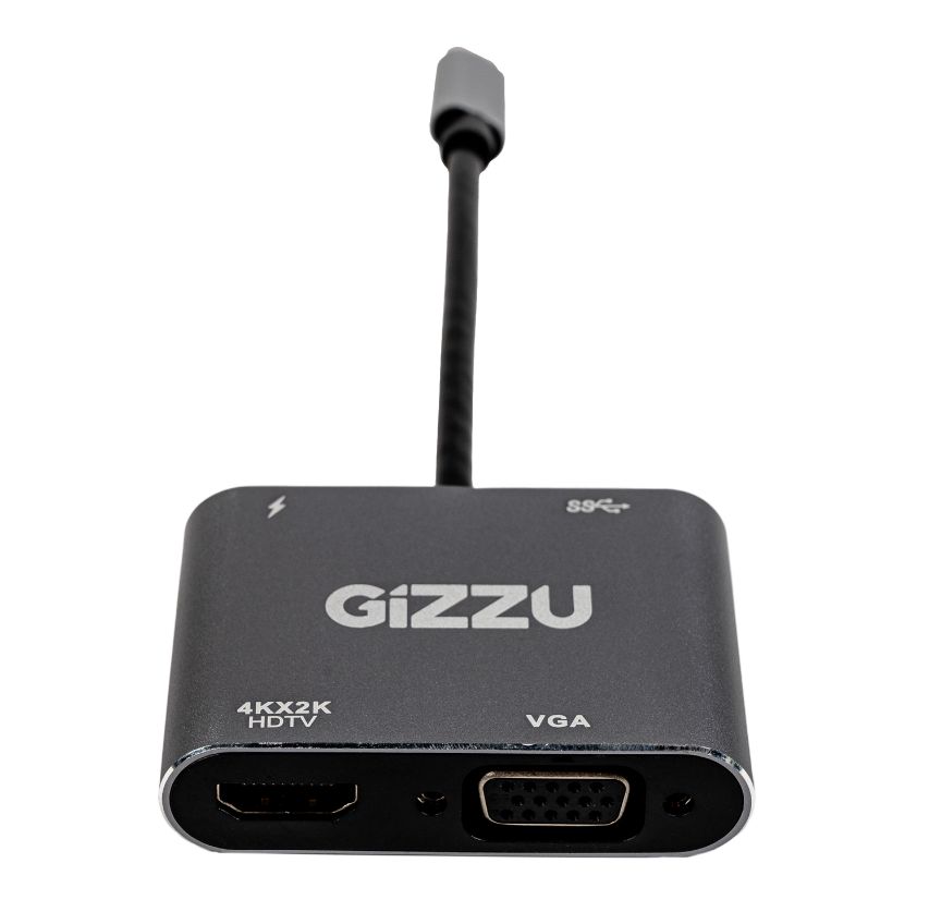 Gizzu 4-in-1 Type-C to HDMI/VGA/USB3.0 Hub