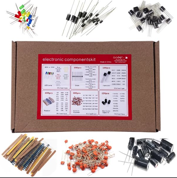 1500-Piece Essential Electronics Component Kit – Resistors, Capacitors, LEDs, Diodes &amp; Transistors for Arduino &amp; DIY Projects