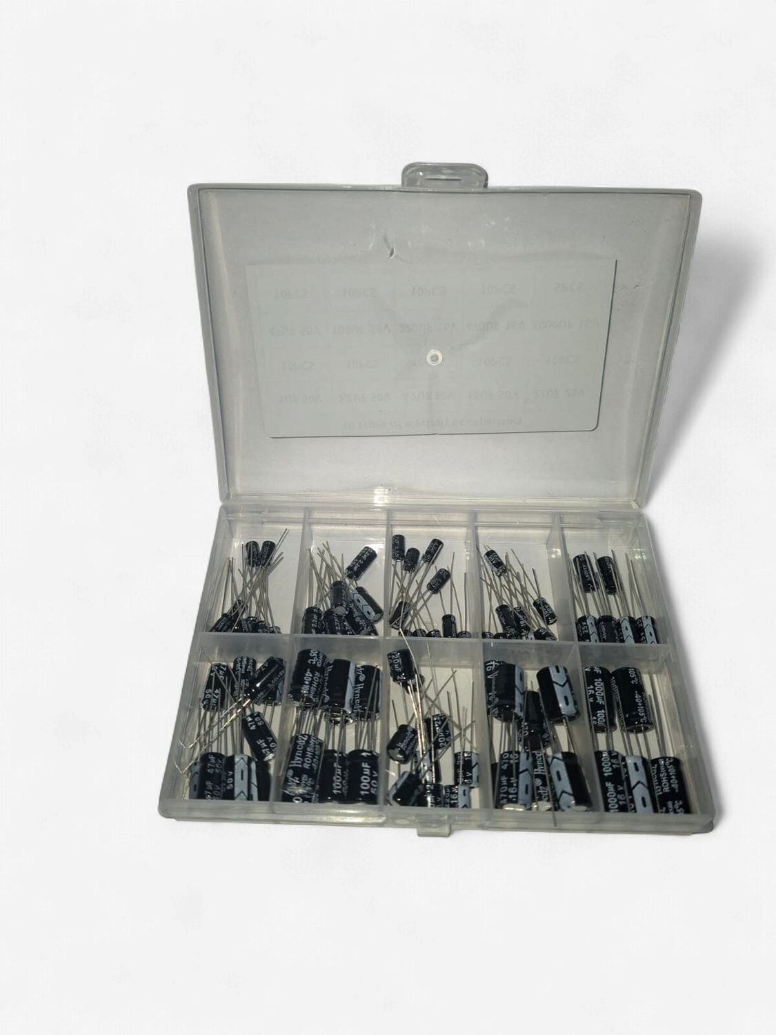 Electrolytic Capacitor Assortment Kit – 10 Values, 1µF to 1000µF, 16V / 25V / 50V