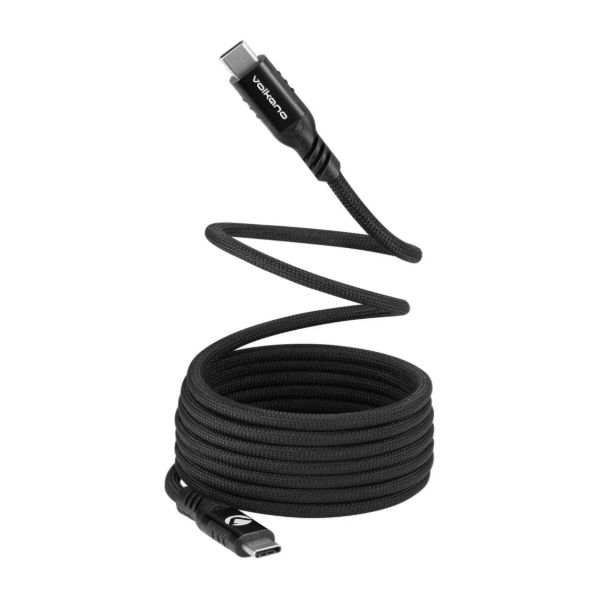 Volkano Weave Series 60w Magnetic Type-C Cable - Black