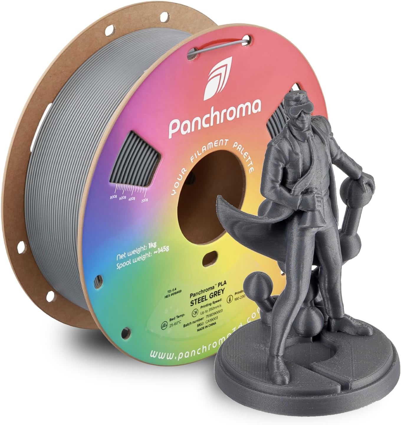 Panchroma Basic PLA Steel Grey - 1.75mm 1kg