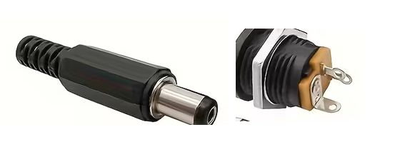 DC 12V Panel Mount Power Connector (Male &amp; Female Pair) — 5.5mm x 2.1mm Barrel Jack/Plug Set