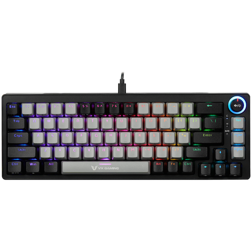 VX Gaming Sun-Wukong RGB Hot Swappable Mechanical Keyboard (Grey/Black)