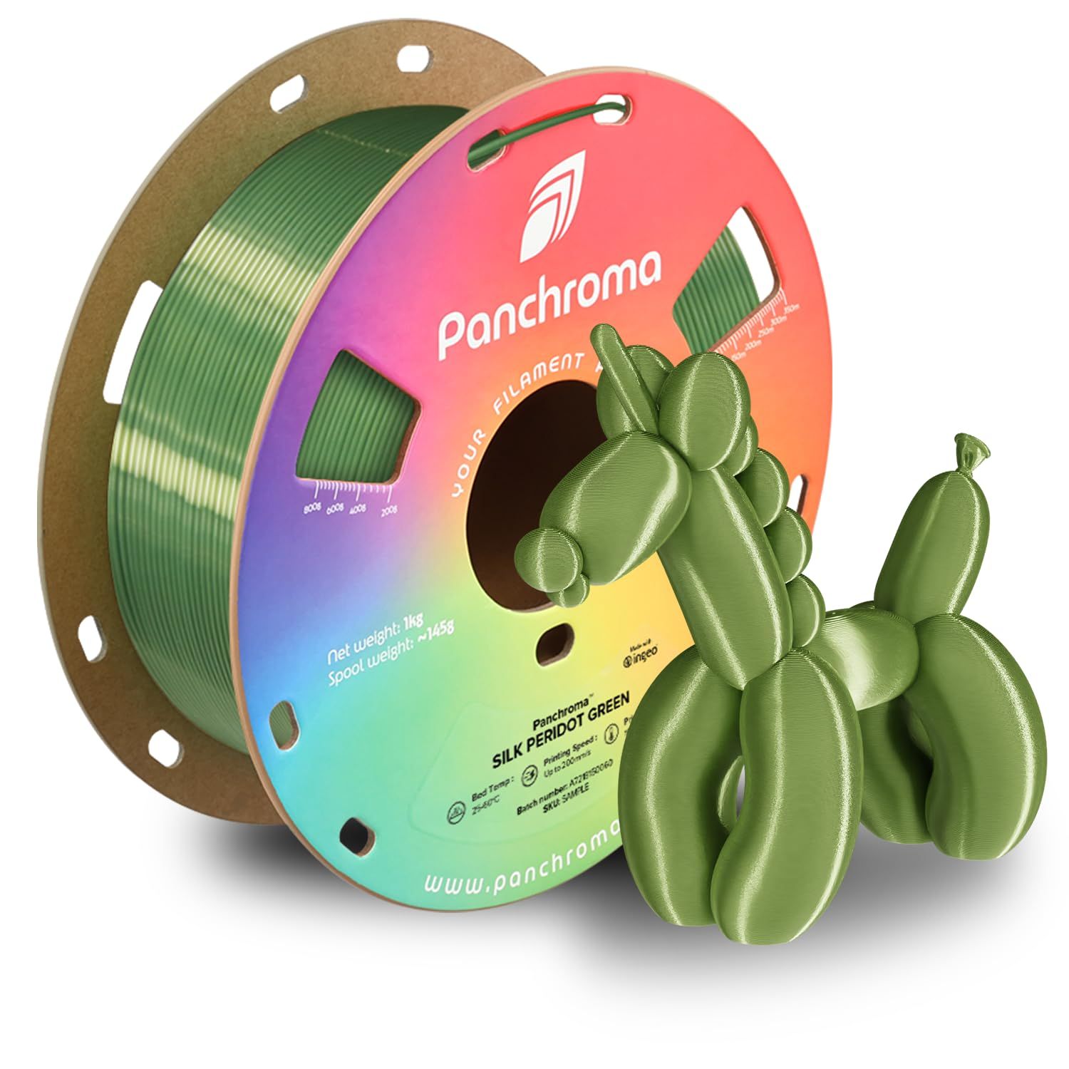 Panchroma Silk PLA Peridote Green - 1.75mm 1kg