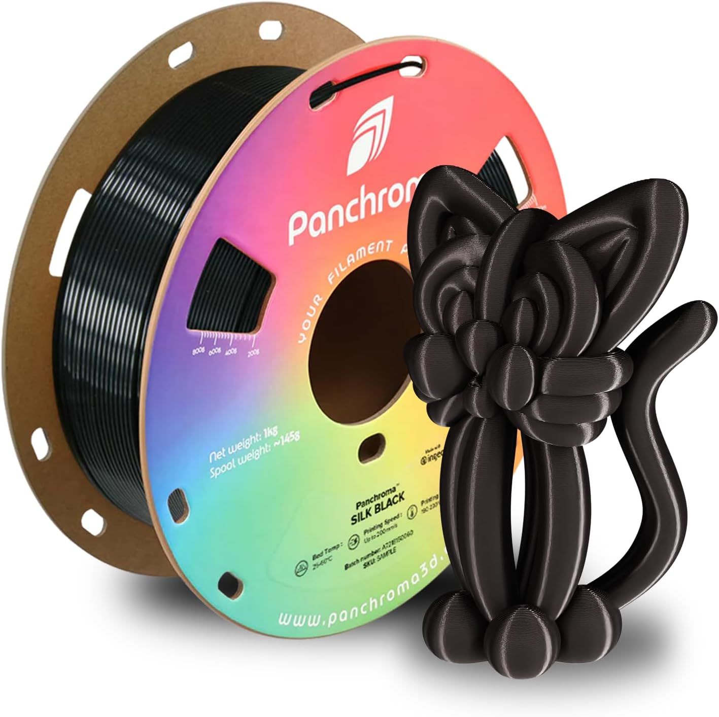 Panchroma Silk PLA Black - 1.75mm 1kg