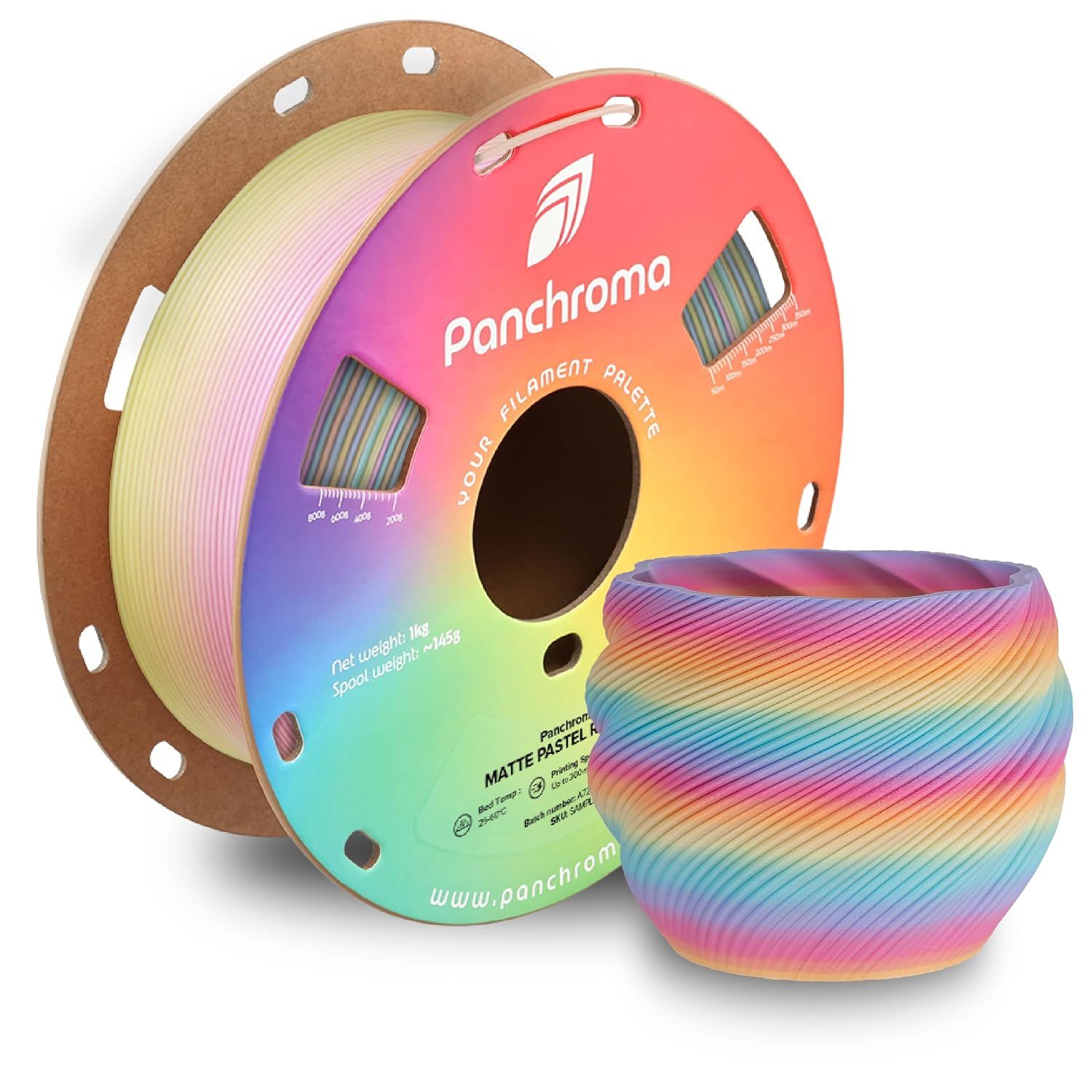 Panchroma Matte PLA Gradient Pastel Rainbow - 1.75mm 1kg