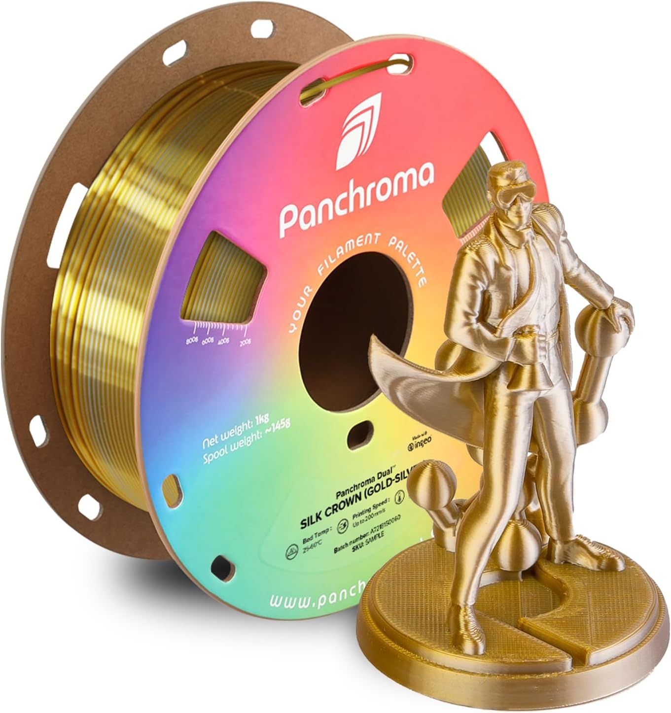 Panchroma Dual Silk Crown Silk Gold-Silver 1.75mm 1kg