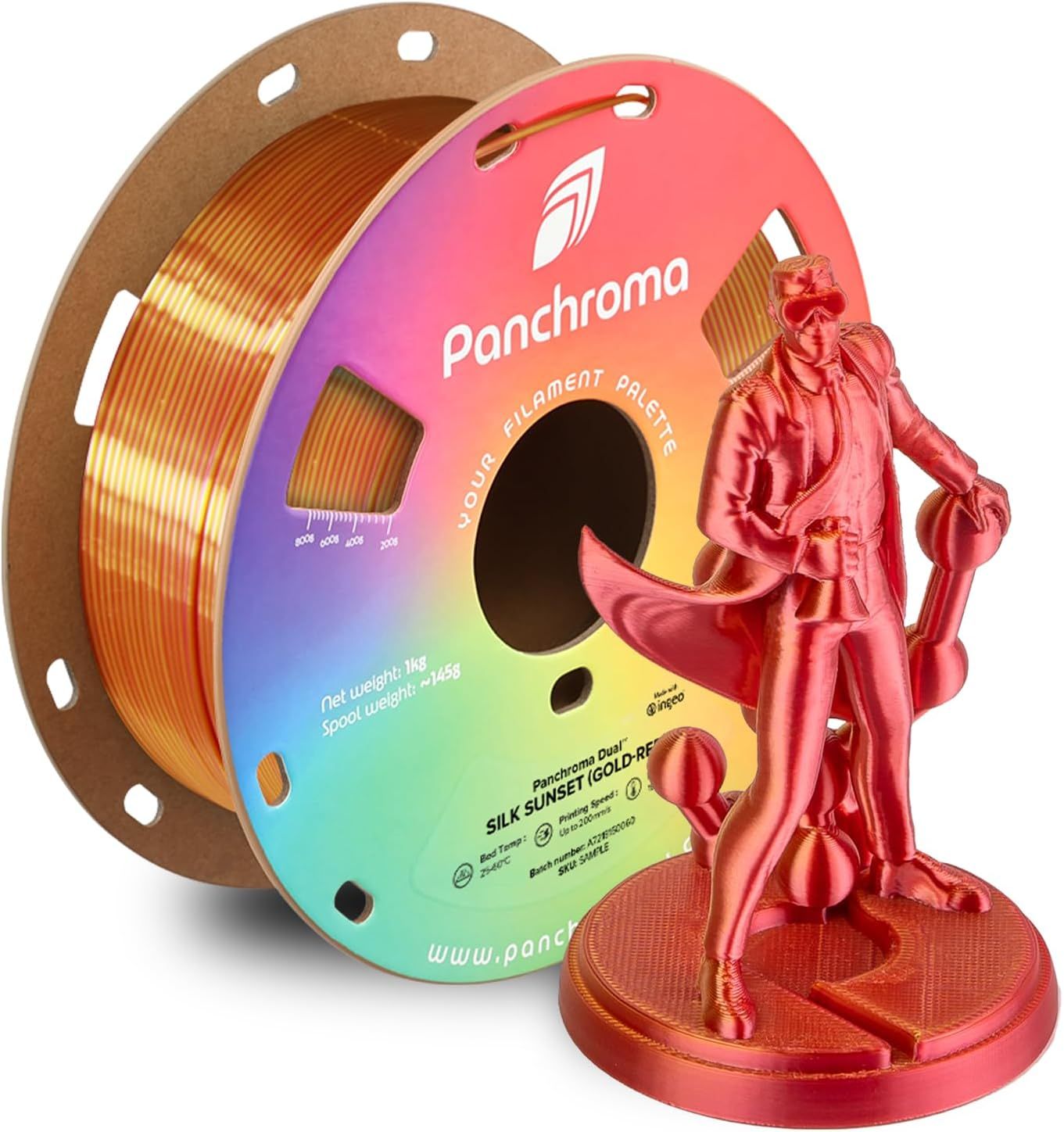 Panchroma Dual Silk Sunset Silk Gold-Red - 1.75mm 1kg