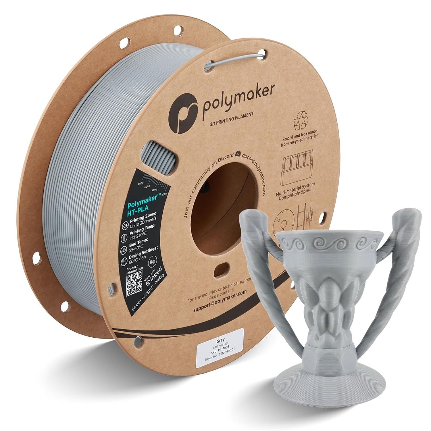Polymaker™ HT-PLA Grey -  1.75mm 1kg