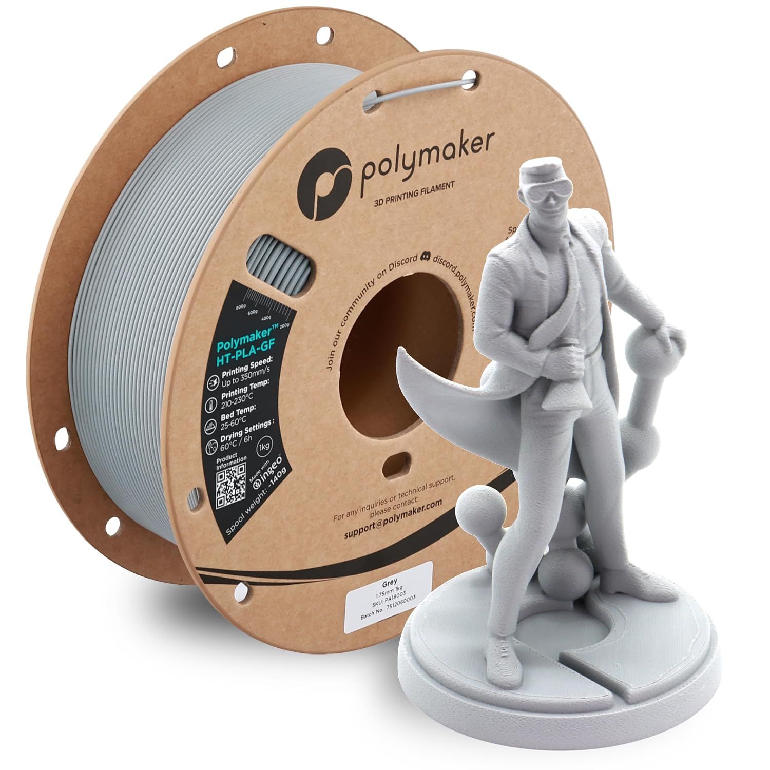Polymaker™ HT-PLA-GF Grey - 1.75mm 1kg