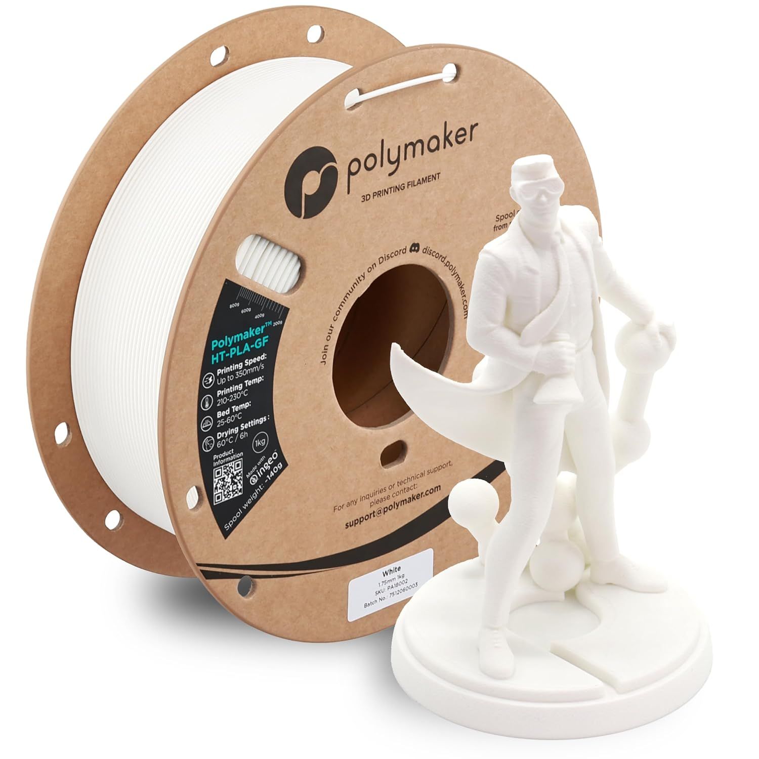 Polymaker™ HT-PLA-GF White - 1.75mm 1kg