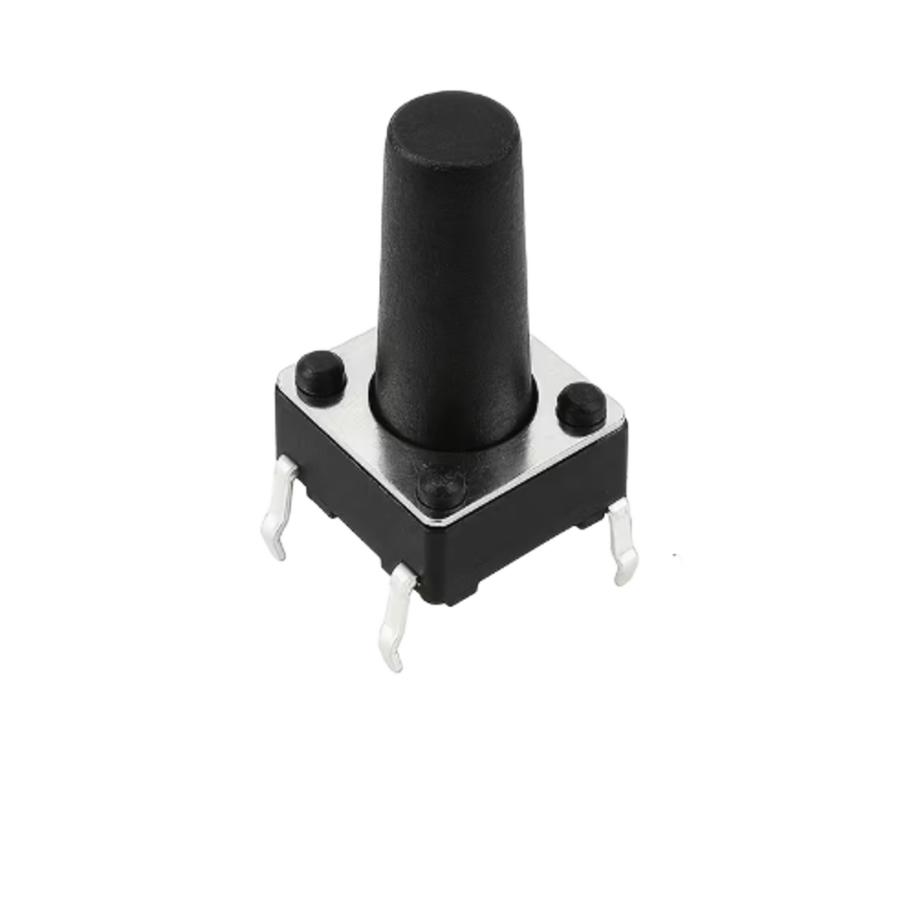 4-Pin 6x6mm Tactile Push Button Switches - 12mm - Pack of 5