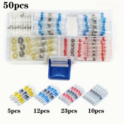 50-Piece Heat Shrink Solder Seal Wire Connector Set