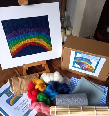 Gift - Rainbow Picture Wet Felting Wool Painting Kit
