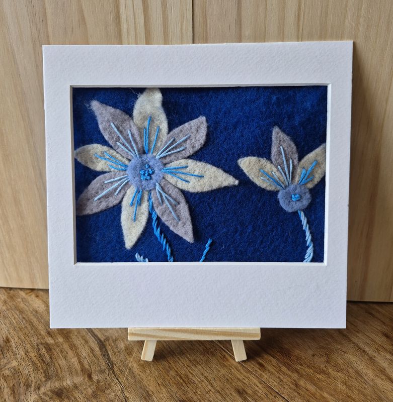 Blue Flowers Needle Felting Kit