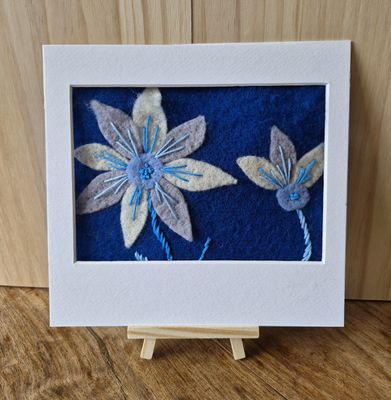 Blue Flowers Needle Felting Kit