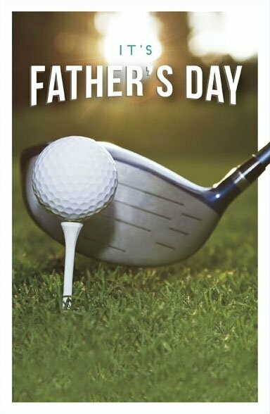 Father's Day Card - Teeing Off: include when sending Ilze's Chocolat products as a gift, with your handwritten message: 21cm x 13.6cm