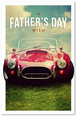 Father's Day Card - Classic Car: include when sending Ilze's Chocolat products as a gift, with your handwritten message: 21cm x 13.6cm