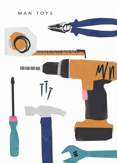Father's Day Card - Man Toys: include when sending Ilze's Chocolat products as a gift, with your handwritten message: 14.8cm x 11.5cm
