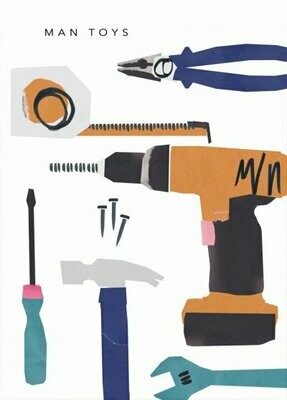 Father's Day Card - Man Toys: include when sending Ilze's Chocolat products as a gift, with your handwritten message: 14.8cm x 11.5cm