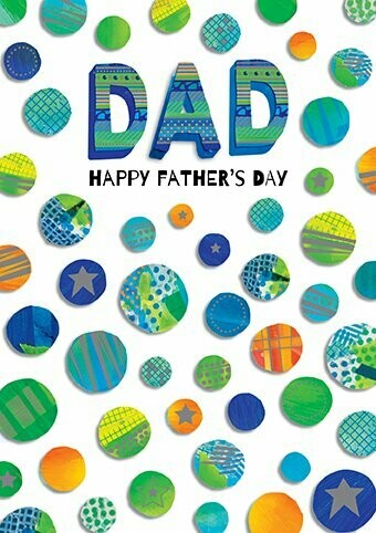 Father's Day Card - Neon Spots: include when sending Ilze's Chocolat products as a gift, with your handwritten message: 17cm x 12cm