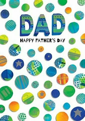 Father's Day Card - Neon Spots: include when sending Ilze's Chocolat products as a gift, with your handwritten message: 17cm x 12cm