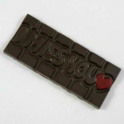 Dark Chocolate Bar with a Message: I Miss You
