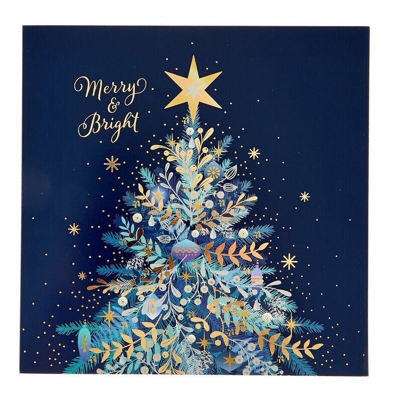 Large Christmas Card - Merry & Bright - include when sending Ilze's Chocolat products as a gift, with your handwritten message: 18.5cm x 18.5cm Large Christmas Card - Merry & Bright - include when sending Ilze's Chocolat products as a gift, with your handwritten message: 18.5cm x 18.5cm