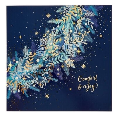 Large Christmas Card - Comfort & Joy - include when sending Ilze's Chocolat products as a gift, with your handwritten message: 18.5cm x 18.5cm