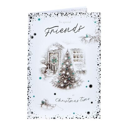 Large Christmas Card - To special Friends - at Christmas time - include when sending Ilze's Chocolat products as a gift, with your handwritten message: 23cm x 15.5cm