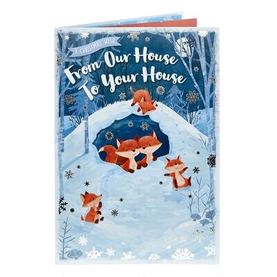 Large Christmas Card - A Christmas Wish - From Our House To Your House - include when sending Ilze's Chocolat products as a gift, with your handwritten message: 23cm x 15.5cm