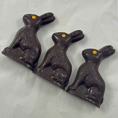 3 Easter Bunnies in Dark or Milk Chocolate
