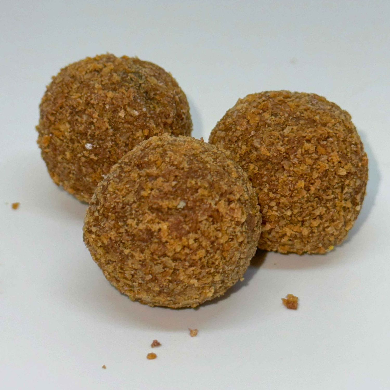 Rock Salt Caramel Truffles - 10 pieces - hand-made caramel made with real butter and real vanilla, in milk chocolate shells, coated in crushed paté feuilletée