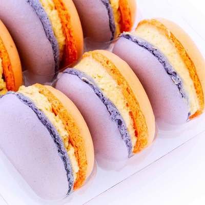 9 Passion Fruit Macaroons with Real Passion Fruit Buttercream