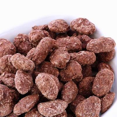 Chocolate Covered Almonds - 120g of caramelised almonds coated in 60 percent dark chocolate