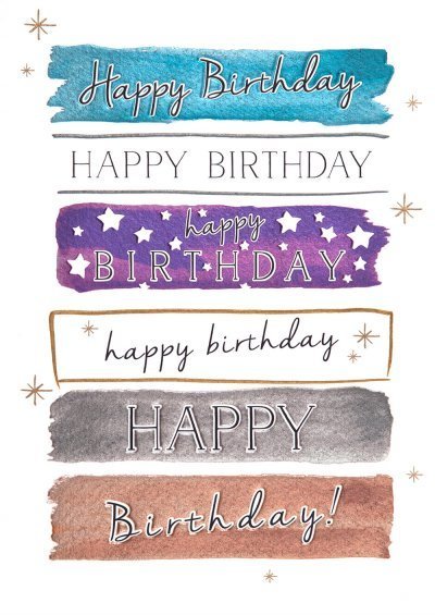 Birthday Card: 17.8cm x 12.6cm