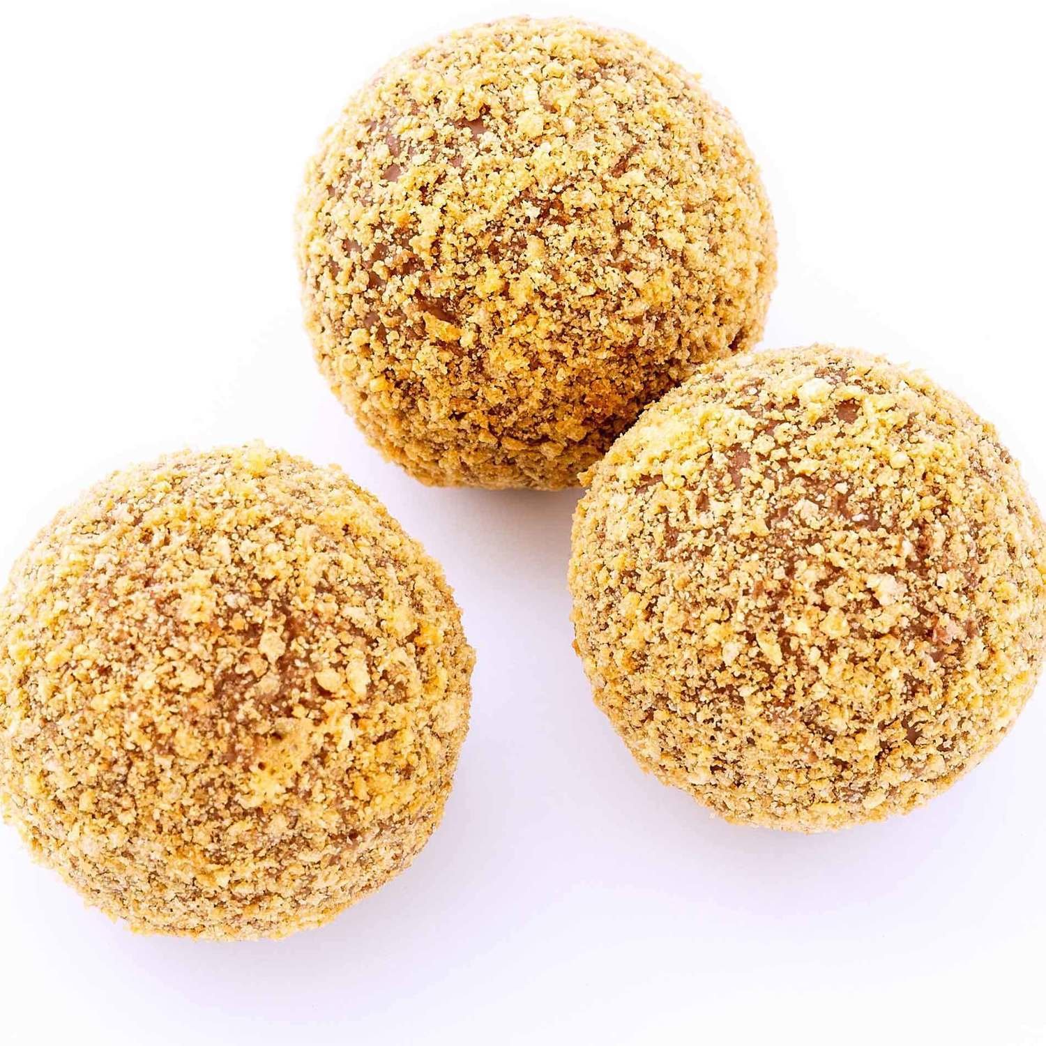 Rock Salt Caramel Truffles - 10 pieces - hand-made caramel made with real butter and real vanilla, in milk chocolate shells, coated in crushed paté feuilletée