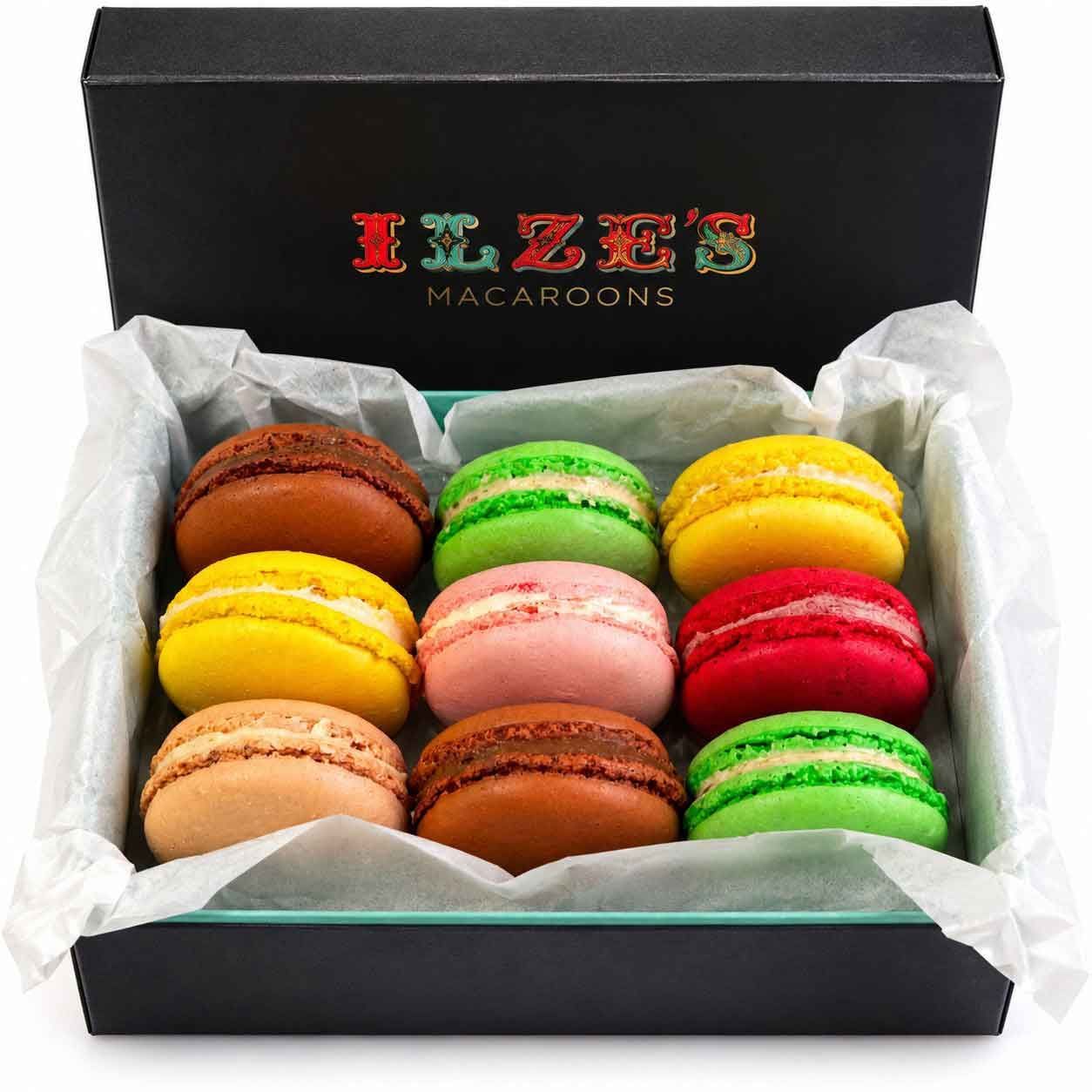 Luxury Macaron Gift Box - 9 Handmade French Macarons Luxury Macaron Gift Box - 9 Handmade French Macarons